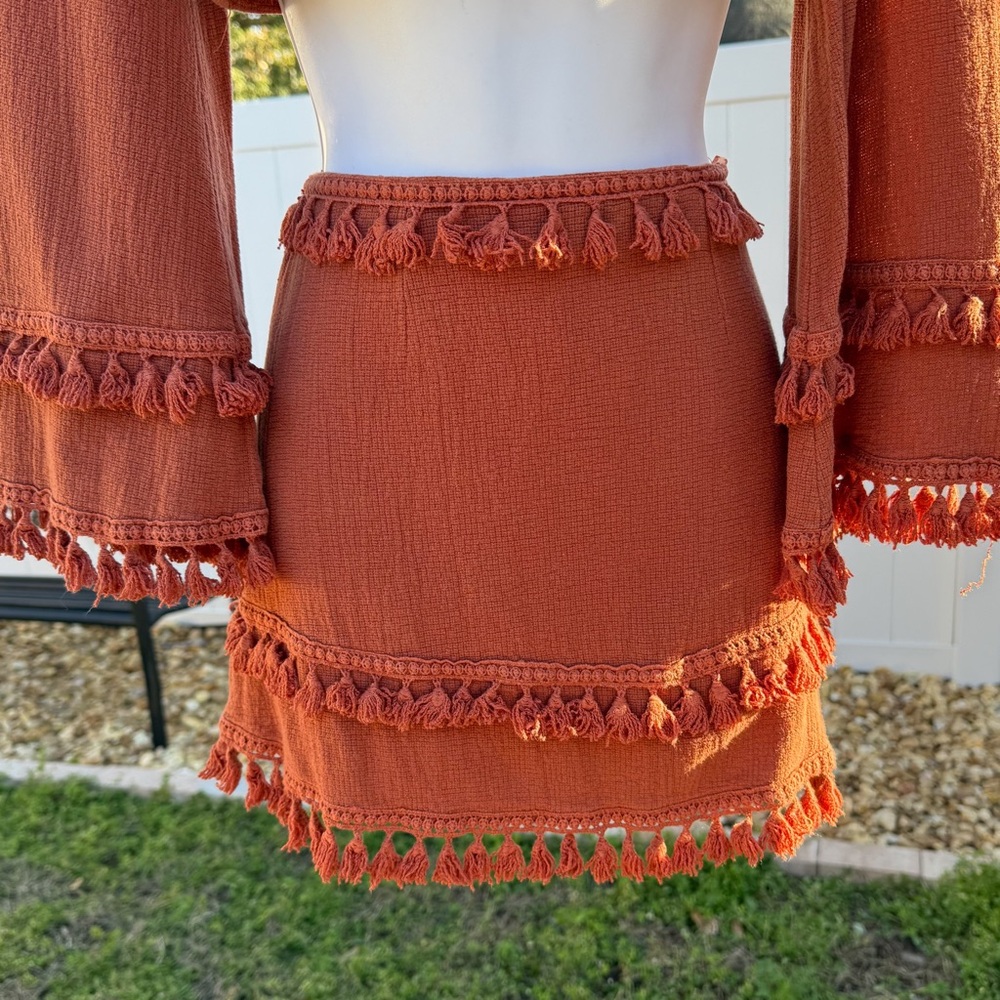 Native Daughters Rust Boho Two Piece Set Off Shou… - image 4